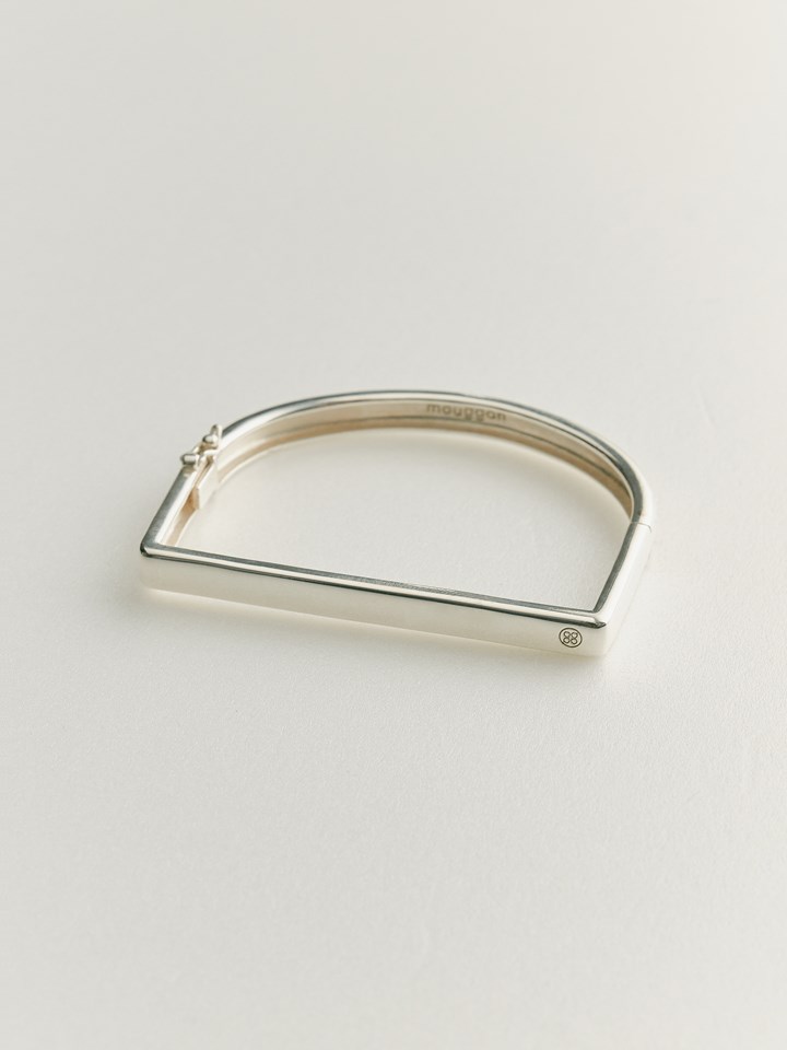 拱型扣式手環-925純銀