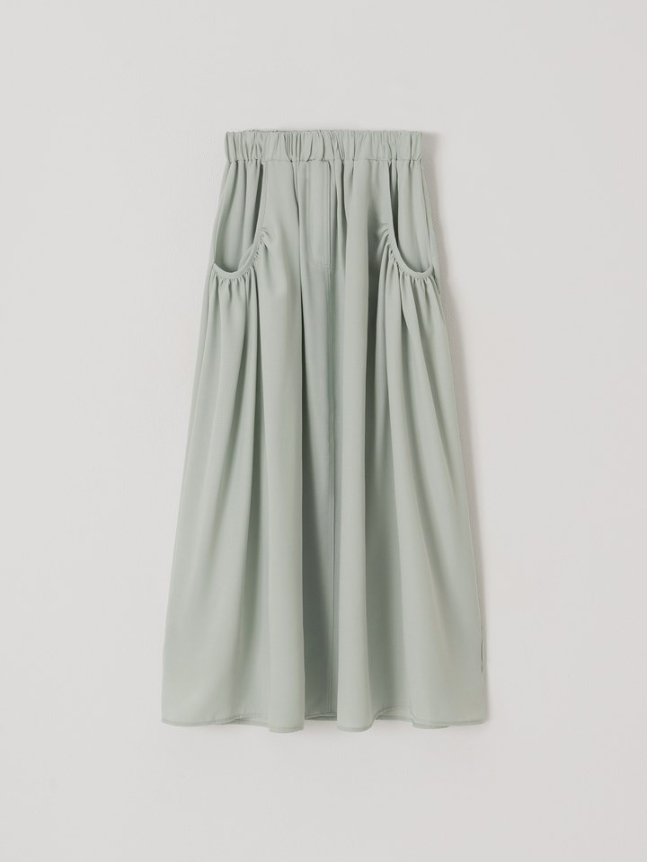 麻紗織紋寬襬長裙
